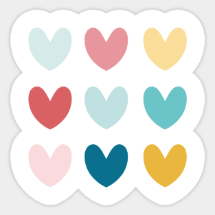 Colorful Hearts Sticker